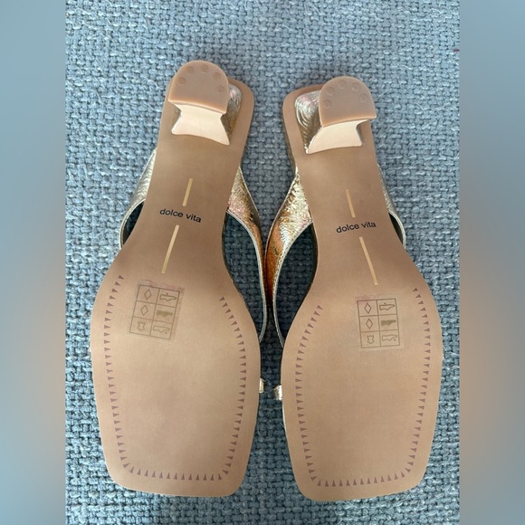 Dolce Vita Brevel Heeled Sandals – Gold Leather8.5 – Brand New in Box - Picture 9 of 13